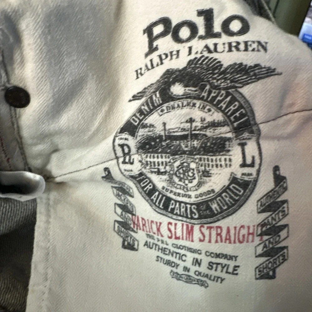 Polo Ralph Lauren Men's Jeans Denim Grey Distressed Grunge Size‎ 38x26